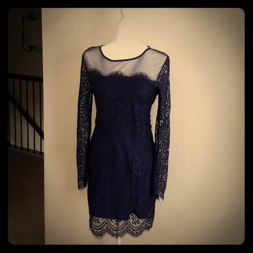 NWOT Navy lace dress